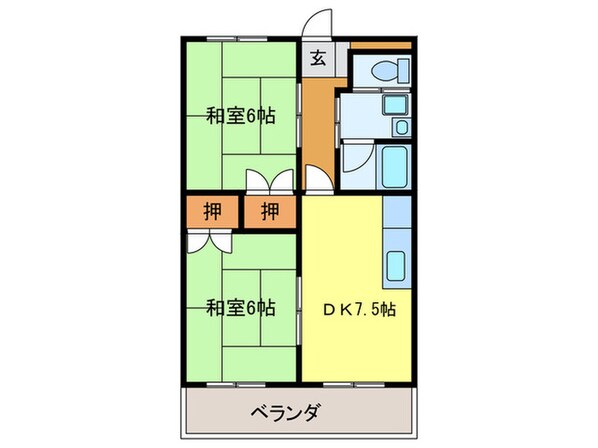 グリ－ンヒル大西第２マンションの物件間取画像